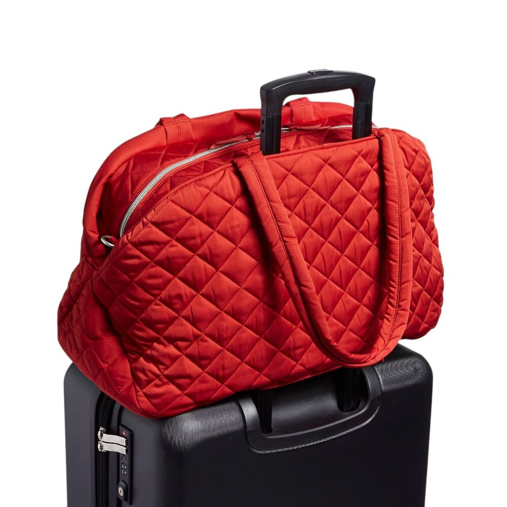 Vera Bradley Weekender Travel Duffel Bag Cardinal Red Performance Twill Carry On - Picture 3 of 12